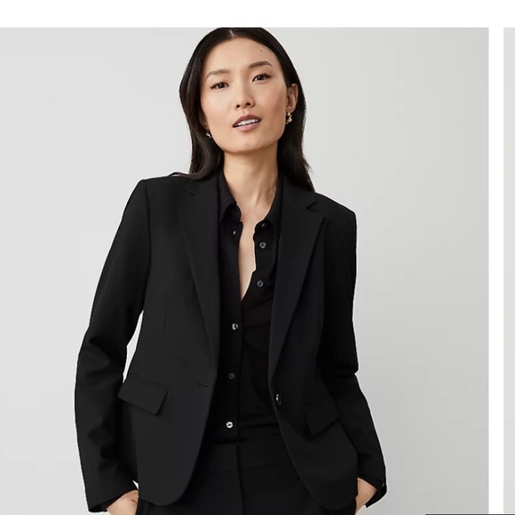 Ann Taylor Black petite suit blazer - Picture 1 of 4